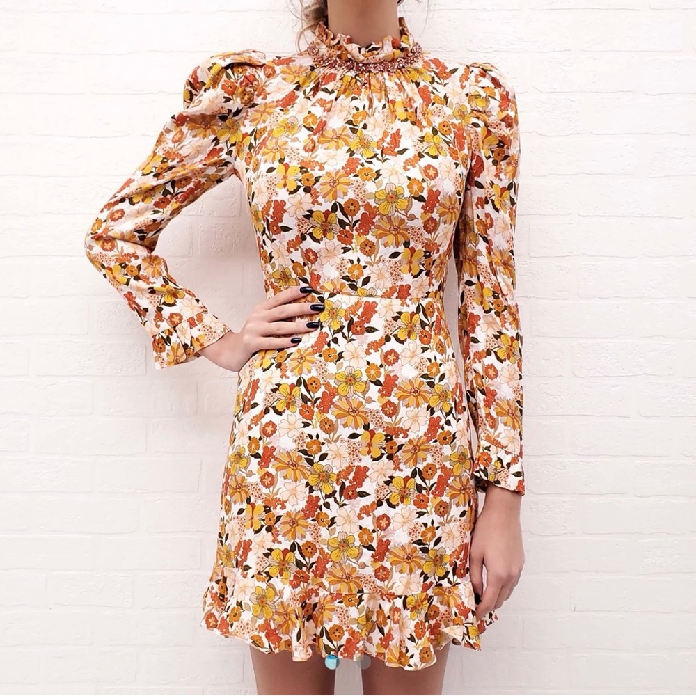 Sandro Floral Long Sleeve Dress